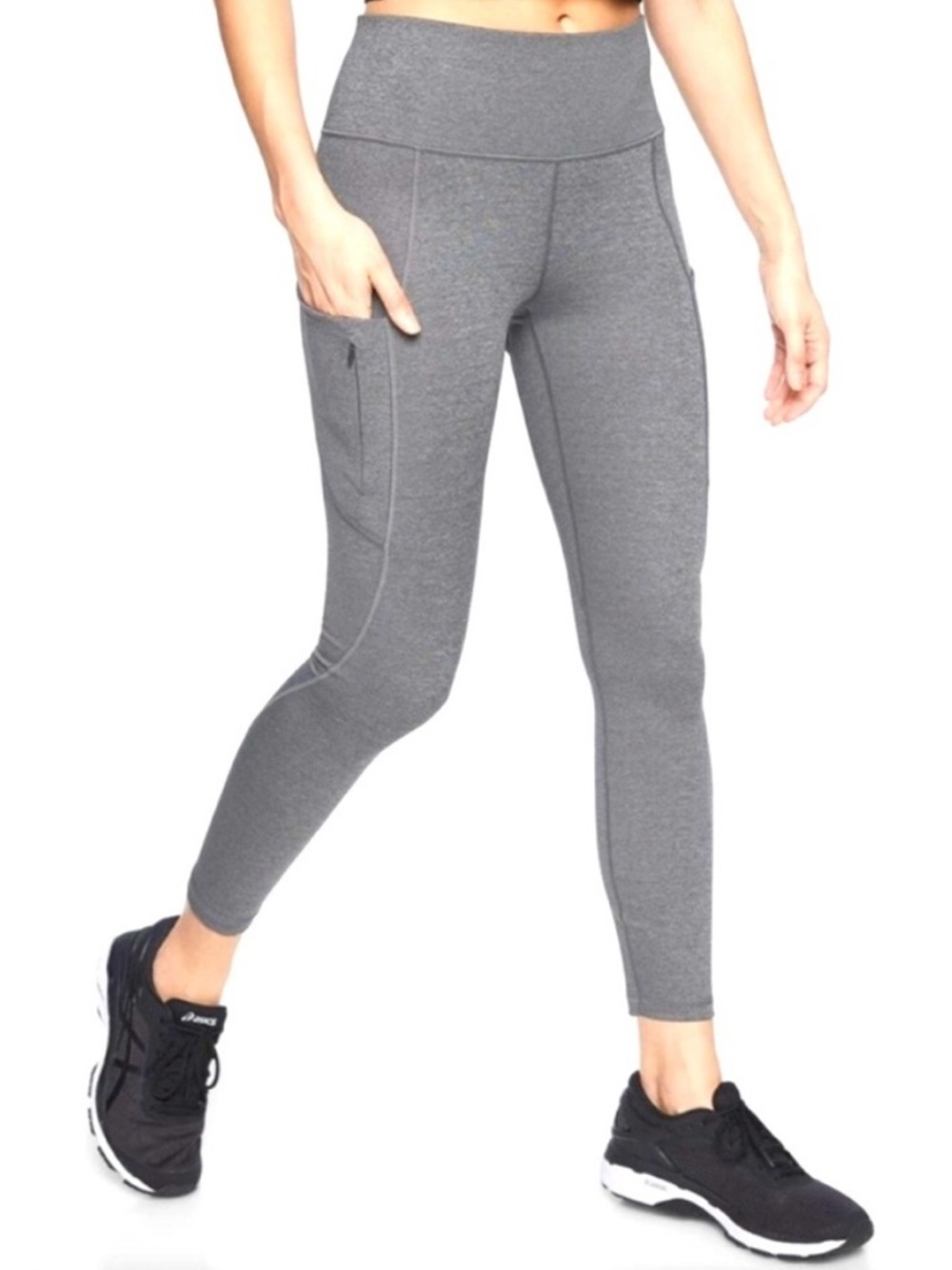 Athleta Slate Gray Ultimate Stash 7/8 Tights Small